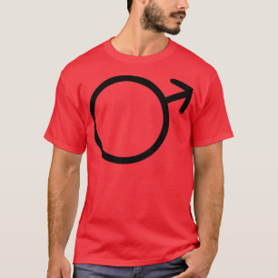 Zwart symbool Planet Mars T-shirt