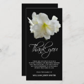 Zwart Sympathy Memorial Amaryllis Bloem BEDANKT (Voorkant / Achterkant)