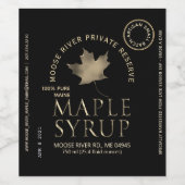 Zwart systeem met privéreservemaple met Gold Leaf Wijn Etiket (Enkel label)