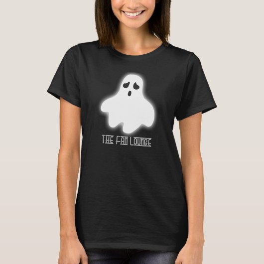 Zwart T-shirt Halloween Ghost voor vrouwen (Voorkant)