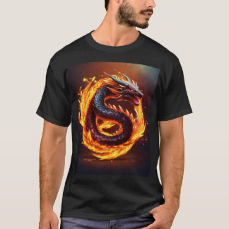Zwart T-shirt met een uniek dragan design