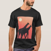 Zwart T-shirt met Giraffe design (Voorkant)