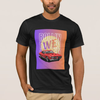 Zwart T-shirt met halve mouwen Dodge Charger ontwe