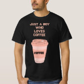 Zwart T-shirt met koffieontwerp (Voorkant)