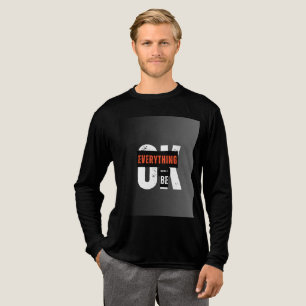 Zwart T-shirt met lange mouwen en “Everything OK”