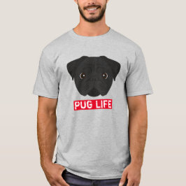 Zwart T-shirt met Pug Leven