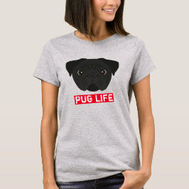 Zwart T-shirt met Pug Leven