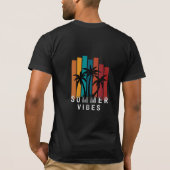 Zwart T-shirt met zomerontwerp (Achterkant)