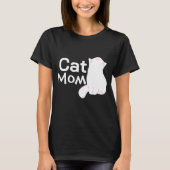 Zwart T-shirt moeder kat (Voorkant)
