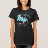 Zwart T-shirt voor dames met blauw en wit Logo (Voorkant)