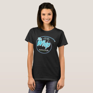 Zwart T-shirt voor dames met blauw en wit Logo