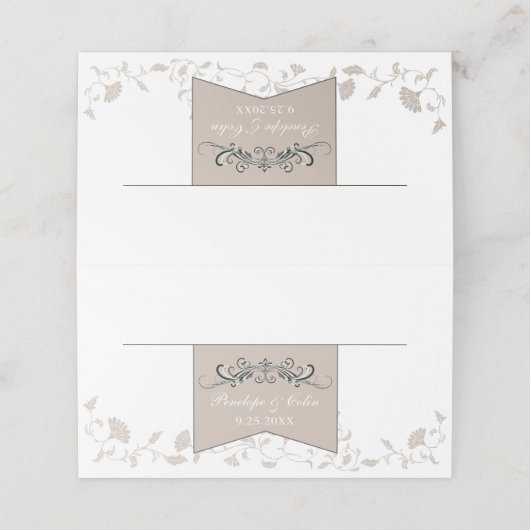  Zwart Tan Bibliotheek Trouwplaats Kaarten Plaatskaartje (Buitenkant ongevouwen)