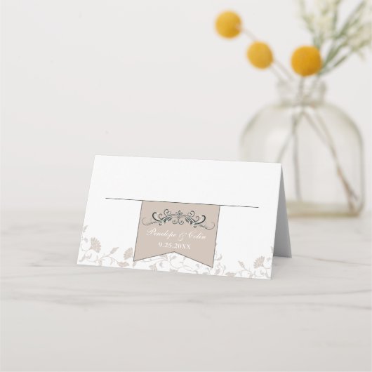 Zwart Tan Bibliotheek Trouwplaats Kaarten Plaatskaartje (Achterkant)