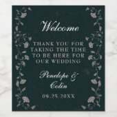  Zwart Tan Bruiloft Welkomstmand Wijn Etiket (Enkel label)