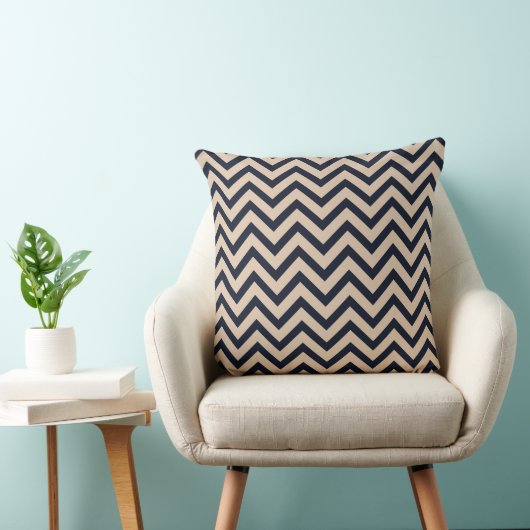 Zwart/Tan/bruin/witte Chevron Pillow Kussen (Stoel)
