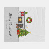 Zwart & Tan Cavalier in een kerstkamer & tekst Fleece Deken (Voorkant (Horizontaal))