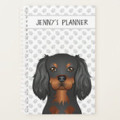 Zwart & Tan Cavalier King Charles Hond & Titel Planner (Voorkant)