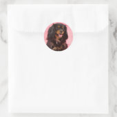 Zwart & Tan Cavalier King Charles Roze Sticker (Tas)