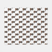 Zwart & Tan Cavalier King Charles Spaniel Patroon Fleece Deken (Voorkant (Horizontaal))