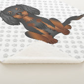 Zwart & Tan Cavalier King Charles Spaniel & poten Sherpa Deken (3/4)