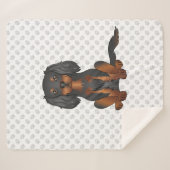 Zwart & Tan Cavalier King Charles Spaniel & poten Sherpa Deken (Voorkant (horizontaal))