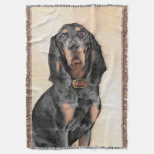 Zwart & Tan Coonhound Schilderij - Originele Honde Deken