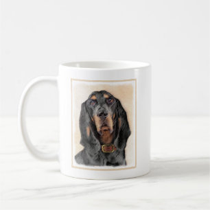 Zwart & Tan Coonhound Schilderij - Originele Honde Koffiemok