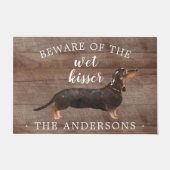 Zwart & Tan Dachshund Hond Gepersonaliseerde Deurm Deurmat (Voorkant)