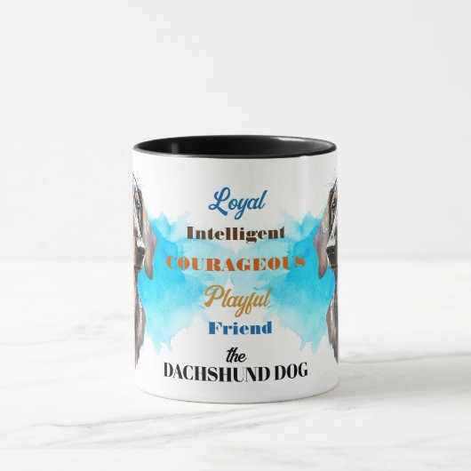 Zwart Tan Dachshund Hond Trouwe Vriend Mok (Midden)