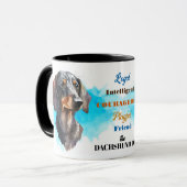 Zwart Tan Dachshund Hond Trouwe Vriend Mok (Voorkant links)