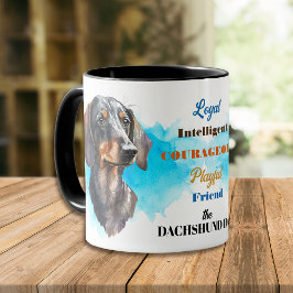 Zwart Tan Dachshund Hond Trouwe Vriend Mok