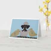 Zwart & Tan Dox Easter  Kaart (Gele Bloem)