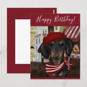 Zwart & Tan Doxie Briefkaart