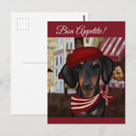Zwart & Tan Doxie Briefkaart (Voorkant / Achterkant)