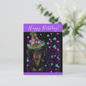 Zwart & Tan Doxie Briefkaart (Staand voorkant)