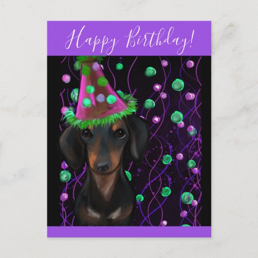 Zwart & Tan Doxie Briefkaart (Voorkant)