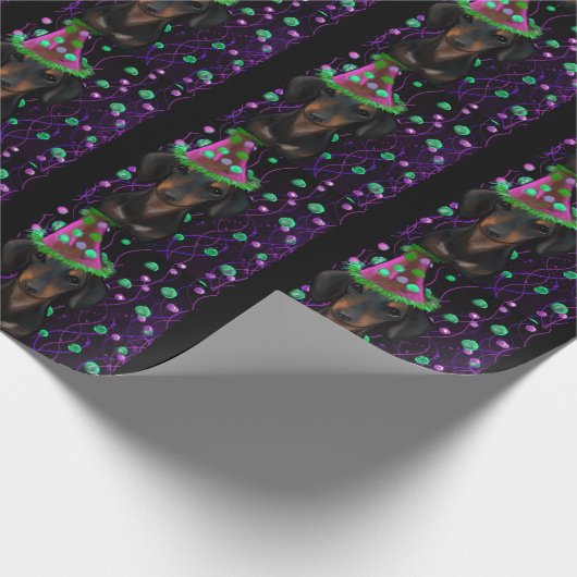 Zwart & Tan Doxie Cadeaupapier (Hoek)