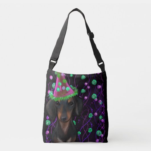 Zwart & Tan Doxie Crossbody Tas (Voorkant)
