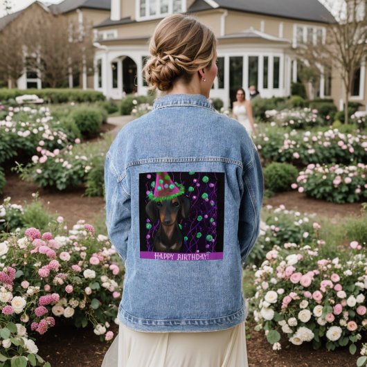 Zwart & Tan Doxie Denim Jacket (Huwelijk Achterkant)