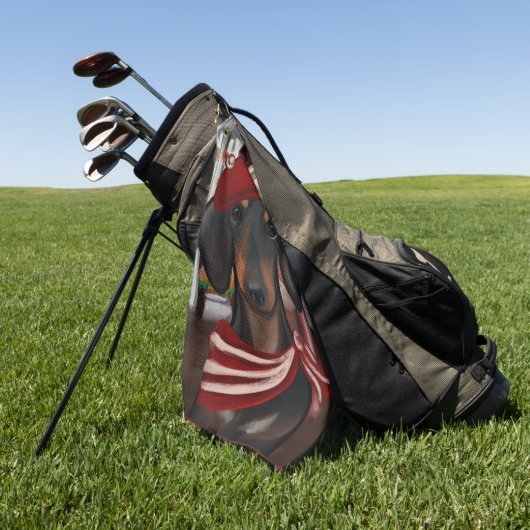 Zwart & Tan Doxie Golfhanddoek (Groen)