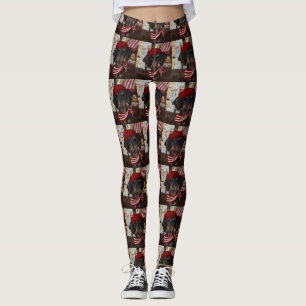 Zwart & Tan Doxie Leggings