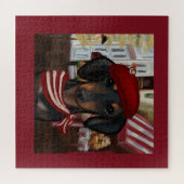 Zwart & Tan Doxie Legpuzzel (Horizontaal)