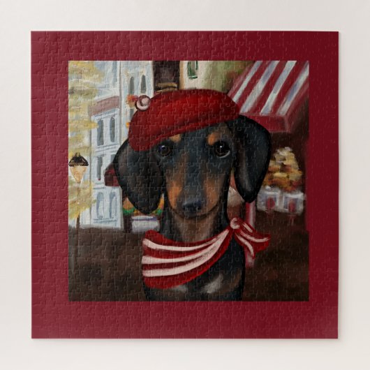 Zwart & Tan Doxie Legpuzzel (Verticaal)