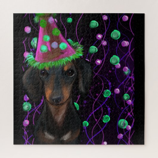Zwart & Tan Doxie Legpuzzel (Verticaal)
