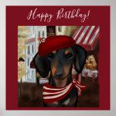 Zwart & Tan Doxie Poster (Voorkant)