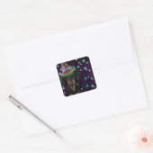 Zwart & Tan Doxie Vierkante Sticker (Envelop)