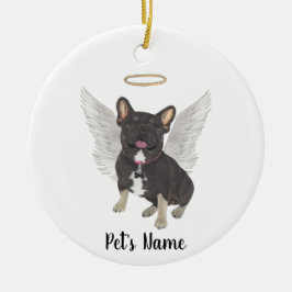 Zwart & Tan driekleurige Frenchie Sympathy Memoria Keramisch Ornament