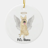 Zwart & Tan Duitse Herder Herdenking Sympathie Keramisch Ornament (Voorkant)