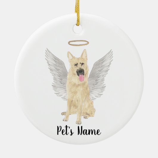 Zwart & Tan Duitse Herder Herdenking Sympathie Keramisch Ornament (Achterkant)