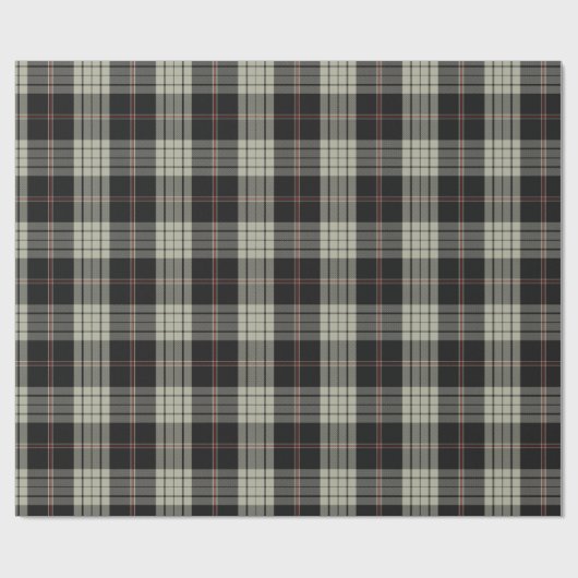 Zwart Tan Ecru Rood Tartan Plaid Cadeaupapier (Vlak)